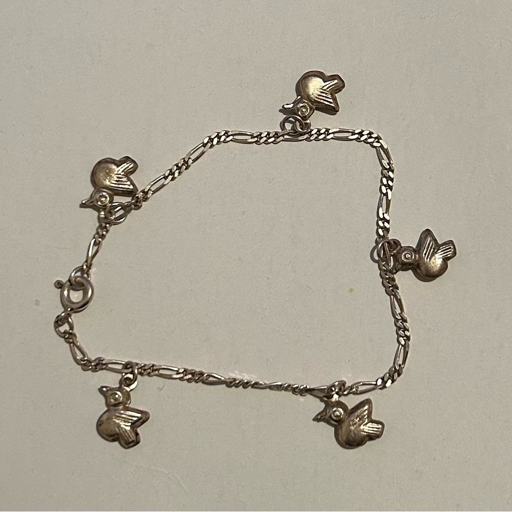 Silver 925  Bird Charm Bracelet